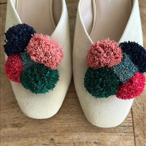 Loeffler Randall Lulu Pom Pom Mules – Canvas – Size 7 – GUC - Picture 4 of 8
